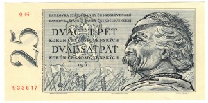 Tchécoslovaquie, 25 korun 1961