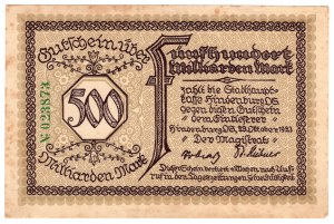 Zabrze (Hindenburg), 500 billion marks 1923