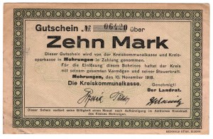 Morag (Mohrungen), 10 marks 1918 - no stamp