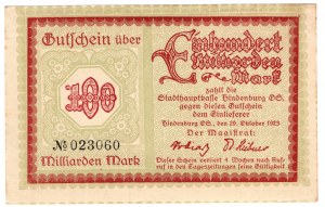 Zabrze (Hindenburg), 100 billion marks 1923