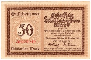 Zabrze (Hindenburg), 50 billion marks 1923