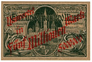 Zabrze (Hindenburg), 100 000 mk PODIEL na 5 miliónov mk 1923 - s číslom