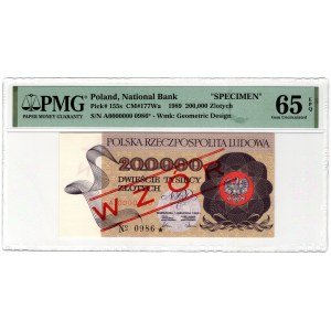 Polska, PRL, 200 000 złotych 1989, WZÓR, seria A, No 0986