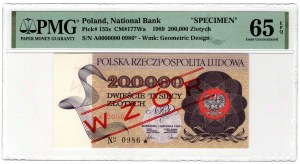 Polsko, Polská lidová republika, 200 000 zlotých 1989, MODEL, série A, č. 0986