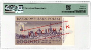 Poľsko, Poľská ľudová republika, 200 000 zlotých 1989, MODEL, séria A, č. 0986