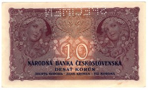 Československo, 10 korún 1927, SPECIMEN