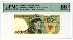 Pologne, PRL, 50 zloty 1975, série BC