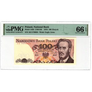 Polska, PRL, 100 złotych 1976, seria AE - ciekawostka gradingowa