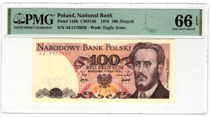 Polska, PRL, 100 złotych 1976, seria AE - ciekawostka gradingowa