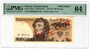 Poland, PRL, 500 zloty 1976, MODEL, AF series, No 0143