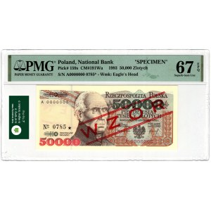 Polska, 50 000 złotych 1993, seria A, WZÓR, No 0785