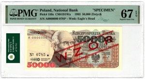 Pologne, 50 000 zloty 1993, série A, MODÈLE, n° 0785