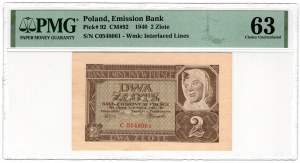 Polonia, 2 zloty 1940, serie C