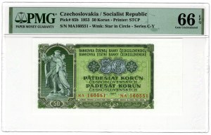 Tchécoslovaquie, 50 korun 1953