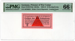 Nemecko, univerzálne táborové poukážky, Kriegsgefangenen - Lagergeld - 10 Reichspfennig, séria 4