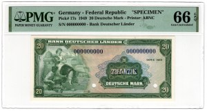 Germany, 20 marks 1949, SPECIMEN