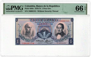 Colombie, 1 peso oro 1970-74