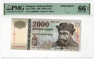 Ungheria, 2000 fiorini 2002, SPECIMEN