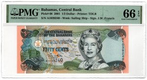 Bahamas, 1/2 Dollar 2001