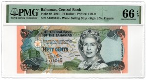 Bahamas, 1/2 dollar 2001
