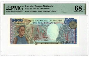Rwanda, 5 000 franków 1988/89