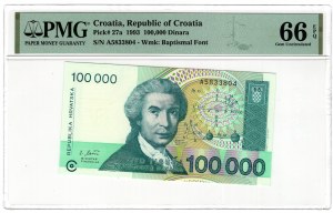 Chorvatsko, 100 000 dinárů 1993