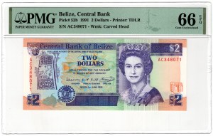 Belize, 2 dollars 1991