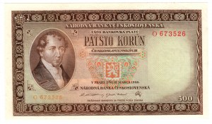 Tchécoslovaquie, 500 couronnes 1946