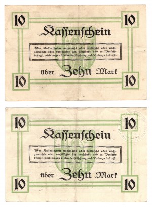 Olsztyn (Allenstein), 10 marques 1918, ensemble de 2 pièces