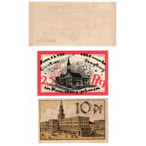 Pisz (Johannisburg) 10 fenigów 1917 | Kreuzburg (Kluczbork) 25 fenigów | Opole (Oppeln) 10 fenigów, zestaw 3 sztuki