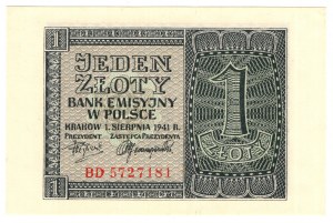 Poland, 1 zloty 1941, BD series