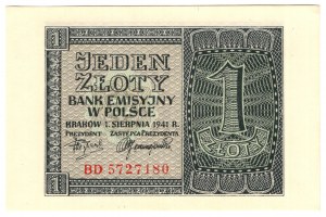 Poland, 1 zloty 1941, BD series