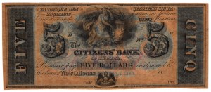 Spojené Štáty Americké, 5 dolárov, The Citizens' Bank - New Orleans, LOUISIANA