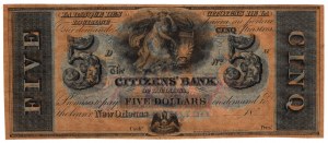 tany Zjednoczone Ameryki, 5 dolarów, The Citizens' Bank - New Orleans, LOUISIANA