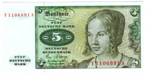 Deutschland, 5 Mark 1980, Serie Y - Ersatz