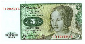 Germany, 5 marks 1980, Y series - replacement