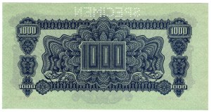 Československo, 1 000 korún 1944 (1945), SPECIMEN - s pečiatkou