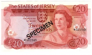 Jersey, 20 Pfund 1976 - 1988 (kein Datum), SPECIMEN