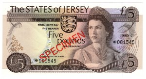 Jersey, 5 pounds 1976 - 1988 (bez daty), SPECIMEN