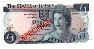 Jersey, 1 pound 1976 - 1988 (no date), SPECIMEN