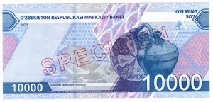 Uzbekistán, 10 0000 soʻm 2021, SPECIMEN