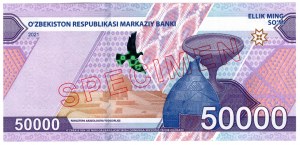 Uzbekistan, 50,0000 soʻm 2021, SPECIMEN