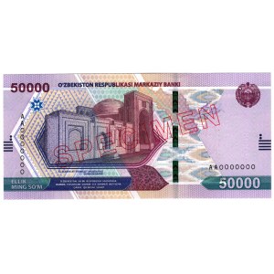 Uzbekistan, 50,0000 soʻm 2021, SPECIMEN