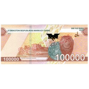 Uzbekistan, 100 0000 soʻm 2021, SPECIMEN