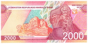 Ouzbékistan, 2 0000 soʻm 2021, SPÉCIMEN