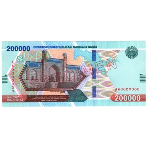 Uzbekistan, 200 0000 soʻm 2021, SPECIMEN