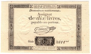 Francie, 10 livres 1792 - vzácné v tomto stavu