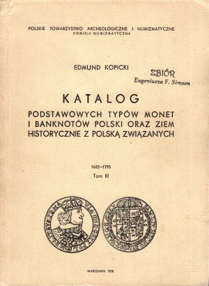 Edmund Kopicki, Catalogo dei tipi fondamentali di monete e banconote della Polonia e dei paesi storicamente associati alla Polonia Volume III