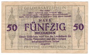 Königsberg, 50 milliards de marks 1923