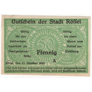 Reszel (Rössel), 50 fenigów 1920 - rzadsze